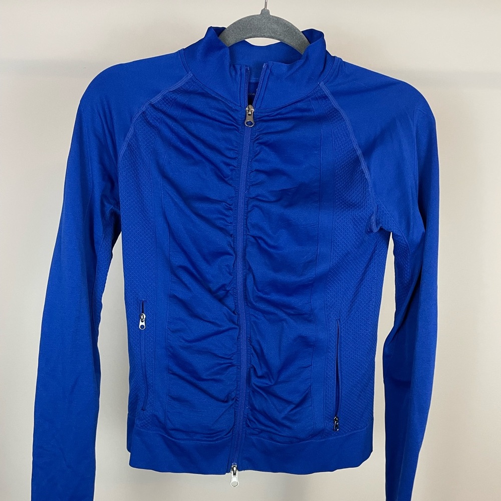 Jessica Simpson Royal Blue Ruched Athletic Jacket